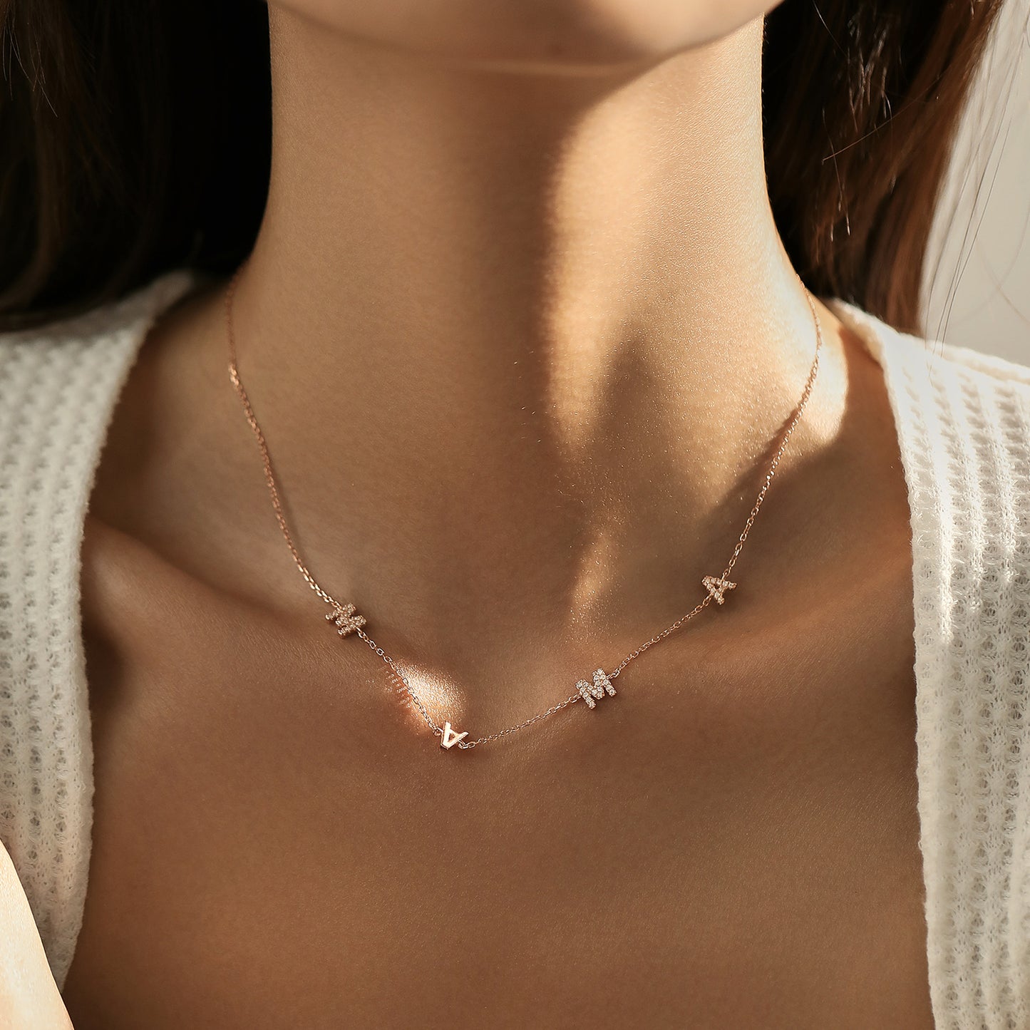 Mama Letter Sterling Silver Necklace - Elegant Mother's Day Gift