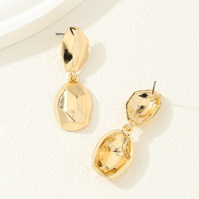 Chic Square Metal Stud Earrings - Vienna Verve Collection