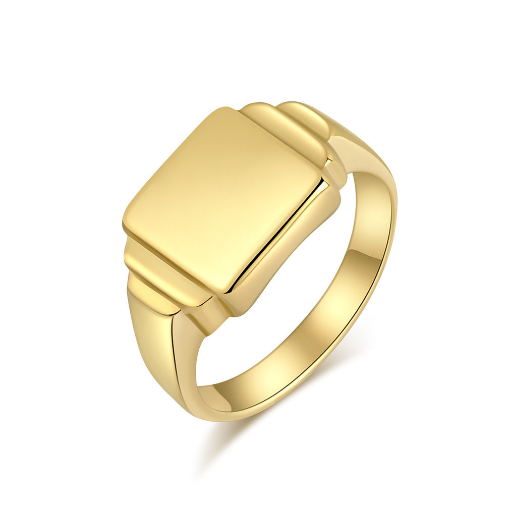 INS Simple Neutral Cold Wind Square Titanium Steel Ring