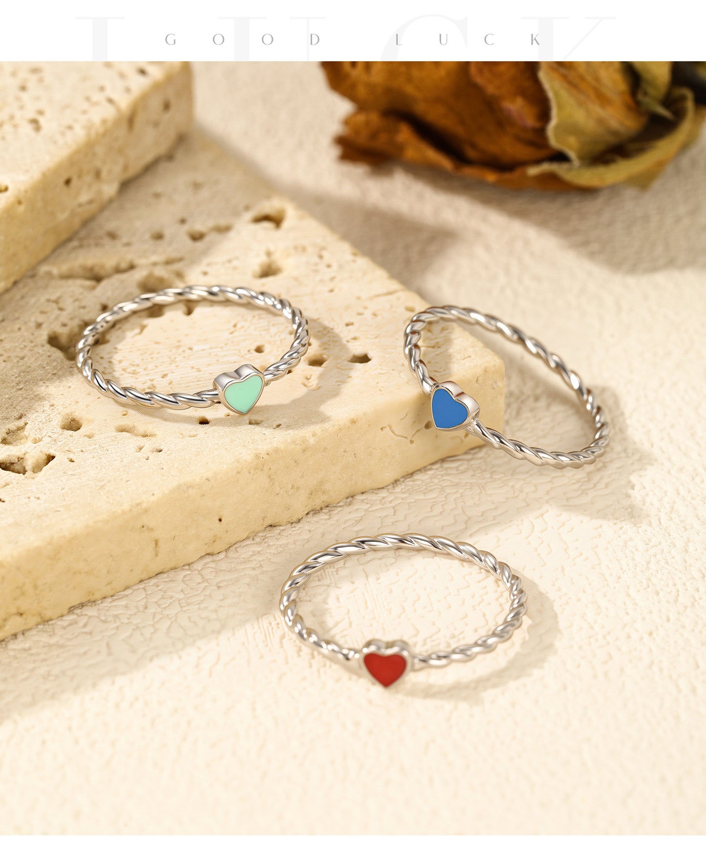 Planderful Everyday Genie Ring – Multi-Colored Enamel Love Design