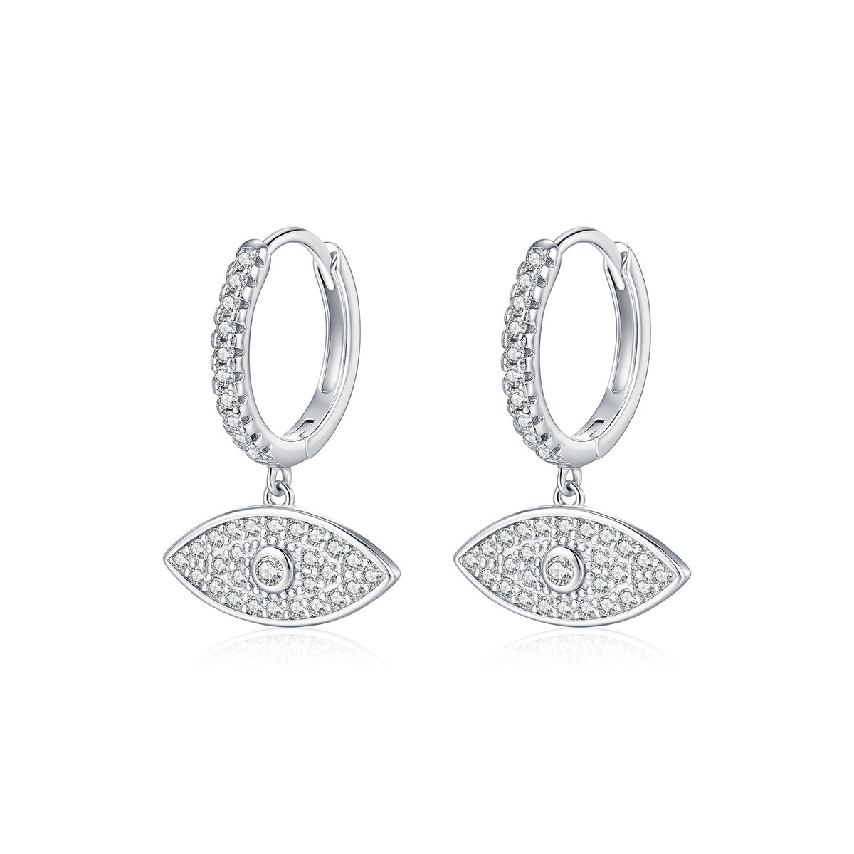 925 Sterling Silver Eye Pavé Zircon Earrings