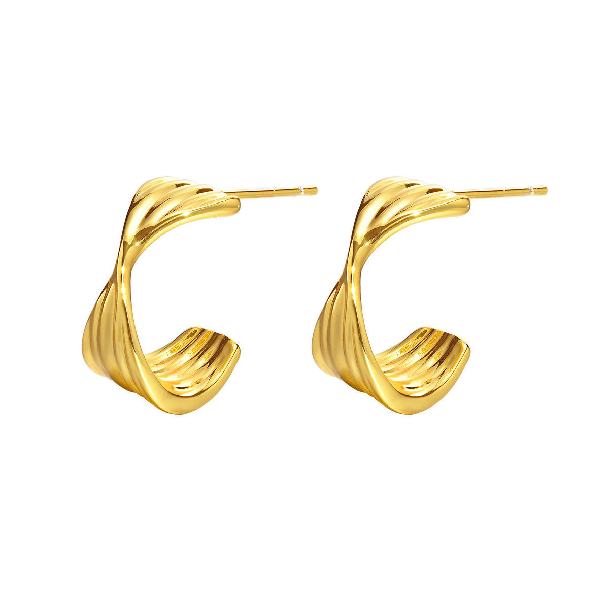 Modern Gold-Tone Stainless Steel Earrings
