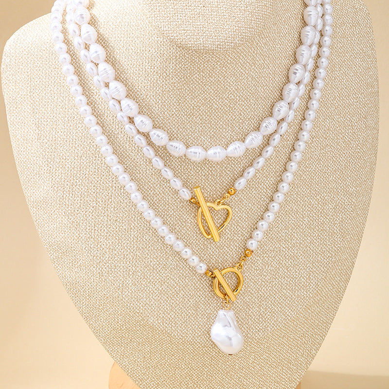 Planderful Vienna Verve Necklace – Elegant Baroque Design with Imitation Pearls