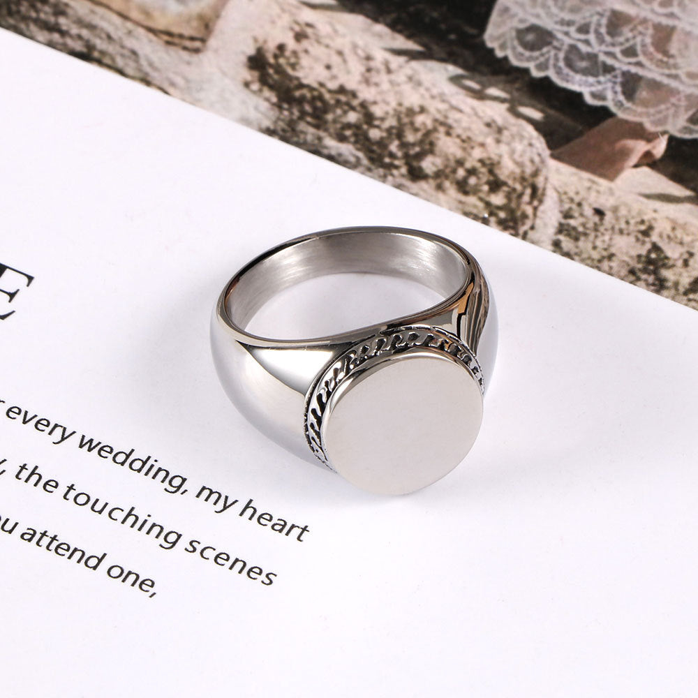 Titanium Steel Wide Ring Unisex Japan Korea Jewelry