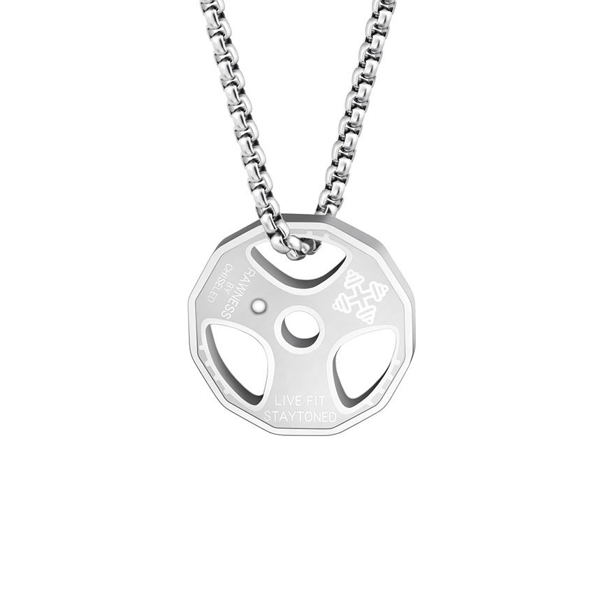 Planderful Barbell Necklace Stainless Steel Pendant For Fitness Enthusiasts Everyday Gym Lovers Durable Jewelry Gift