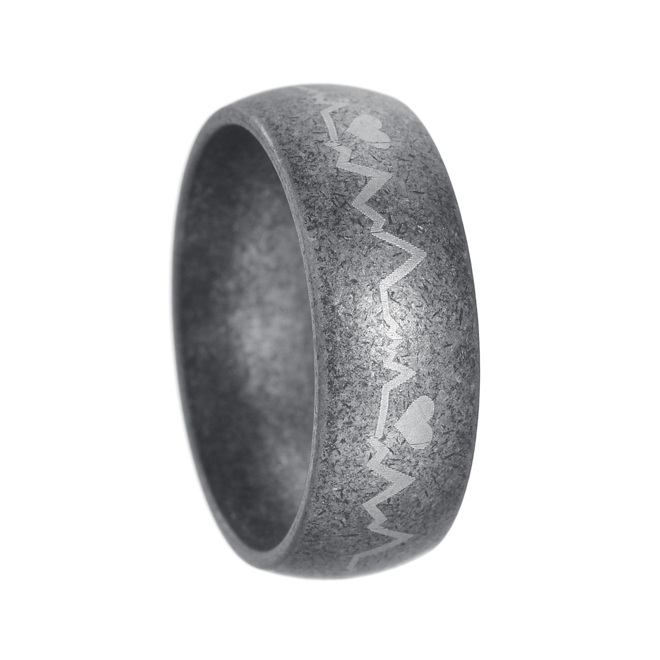 Planderful Heartbeat Ring ECG Couple Jewelry Unisex Protection Stainless Steel Titanium Ring