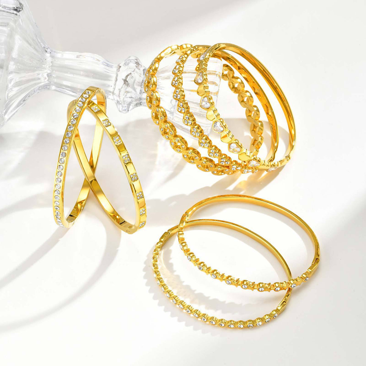 Heart Zircon Stainless Steel Bracelet Unisex