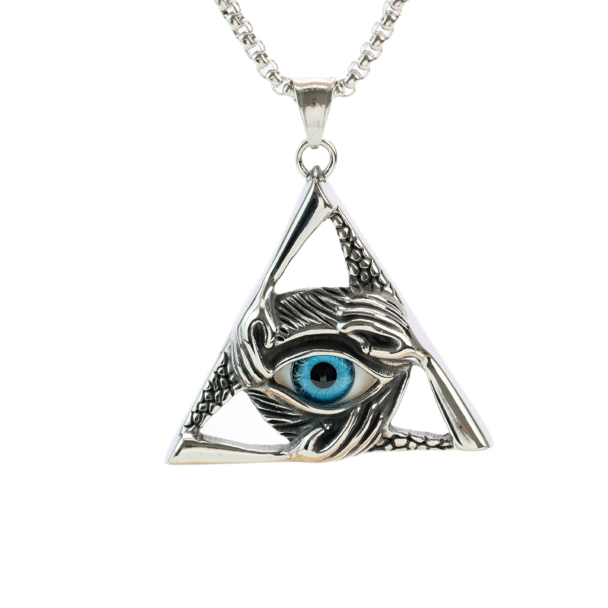 Punk Triangular Stainless Steel Men's Pendant Necklace