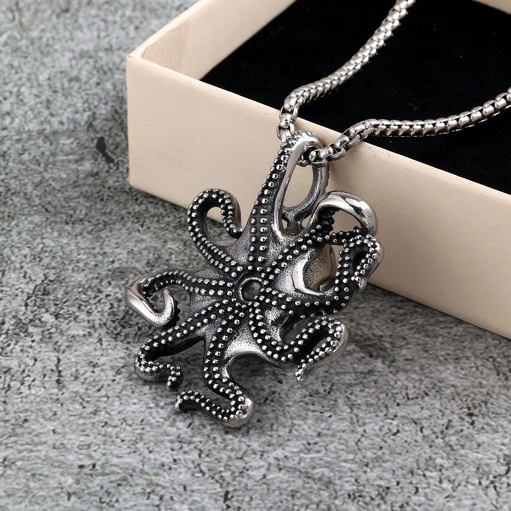Punk Octopus Stainless Steel Men's Pendant Necklace