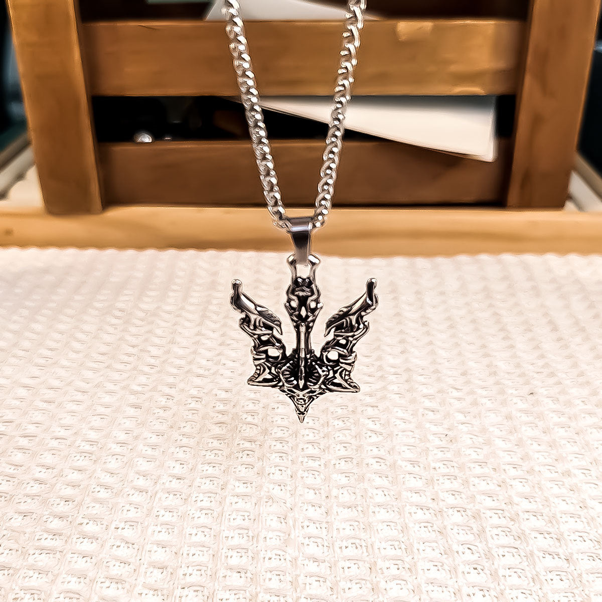 Halloween Necklace Skull Men's Pendant Stainless Steel Necklace Pendant