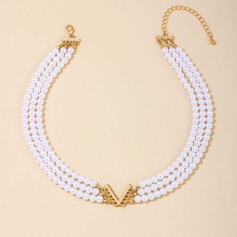 Fashion Statement: Verve Vienna V-Neck Pearl Necklace - Trendy Wholesale Jewelry