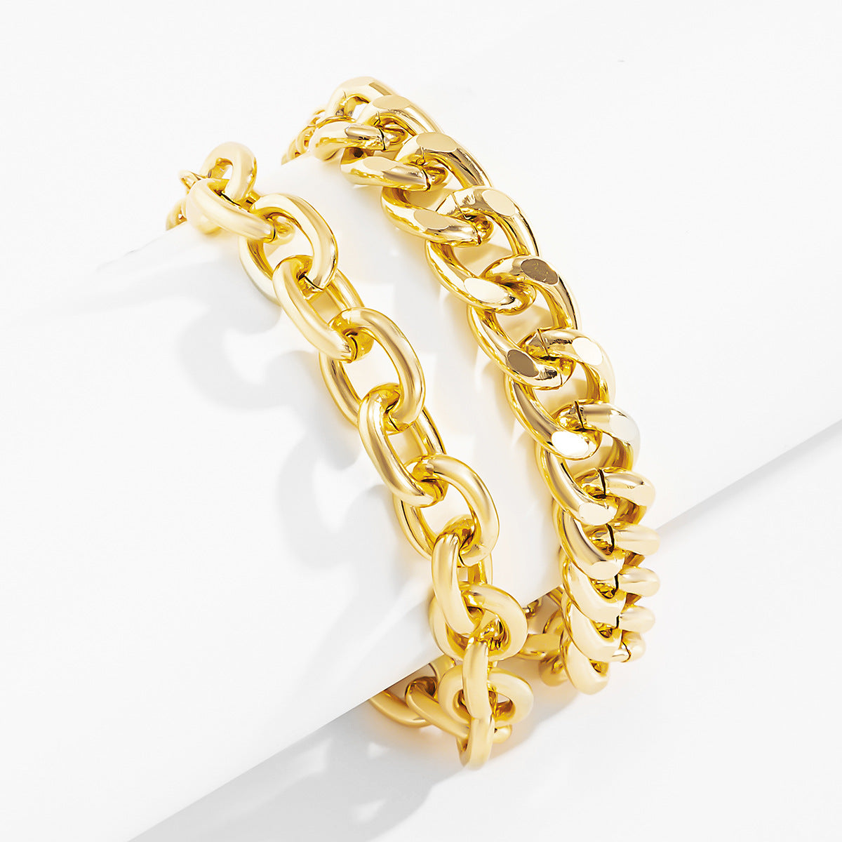 Planderful Vienna Verve Heavy Punk Metal Chain Bracelet For Women Exaggerated Hollow Retro Statement Jewelry