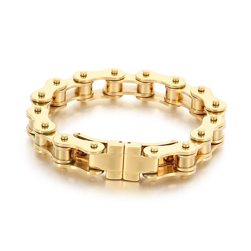 Planderful Mens Titanium Steel Bracelet Bicycle Woven