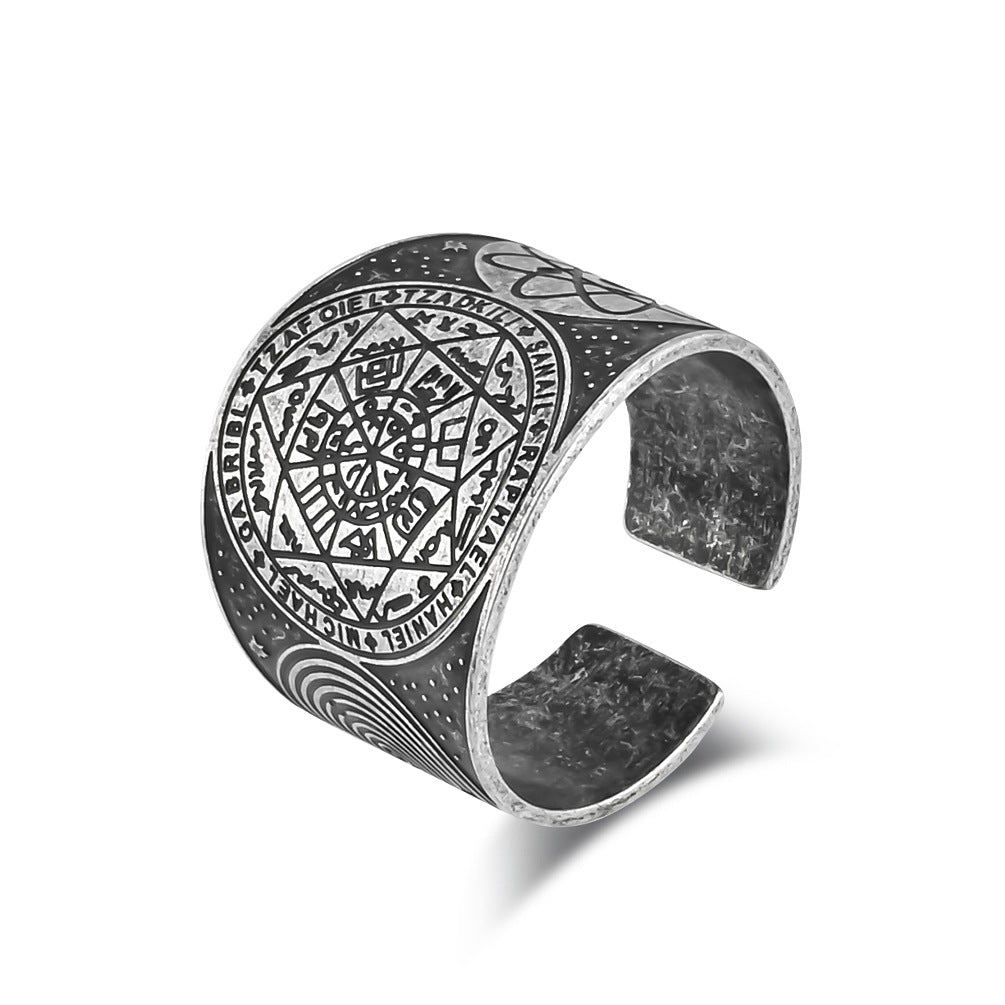 Steel Ring – Vintage Seven-Point Star Hip Hop
