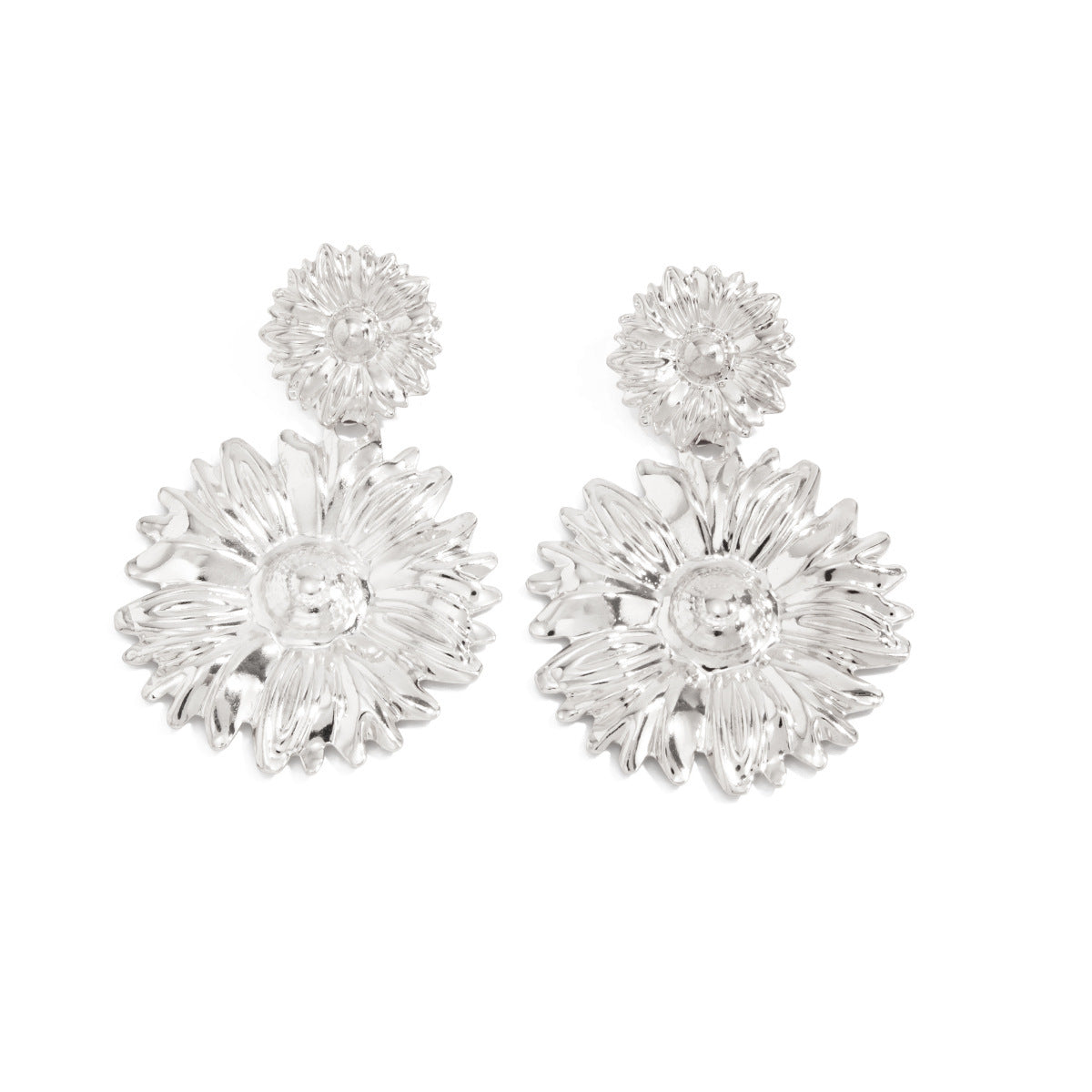 Planderful Vienna Verve Sunflower Fringe Earrings Bold Statement Pearl Leaf For Vintage Lovers