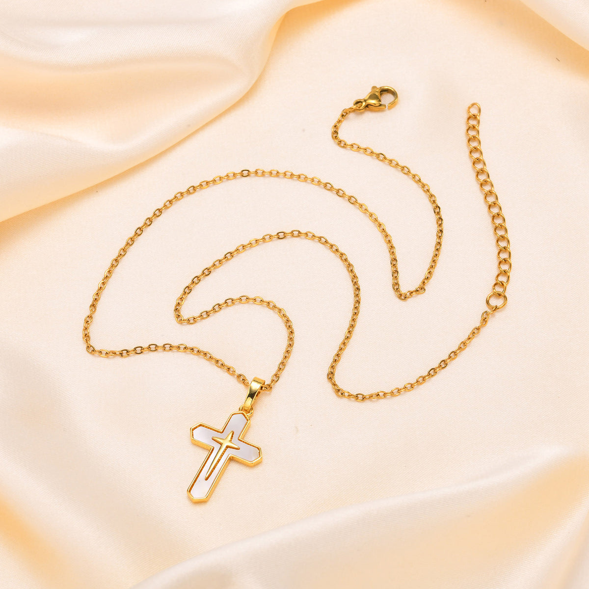 Cross Shell Copper Necklace for Women