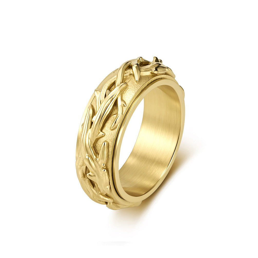 Braided Spinner Vintage Stainless Steel Ring for Men