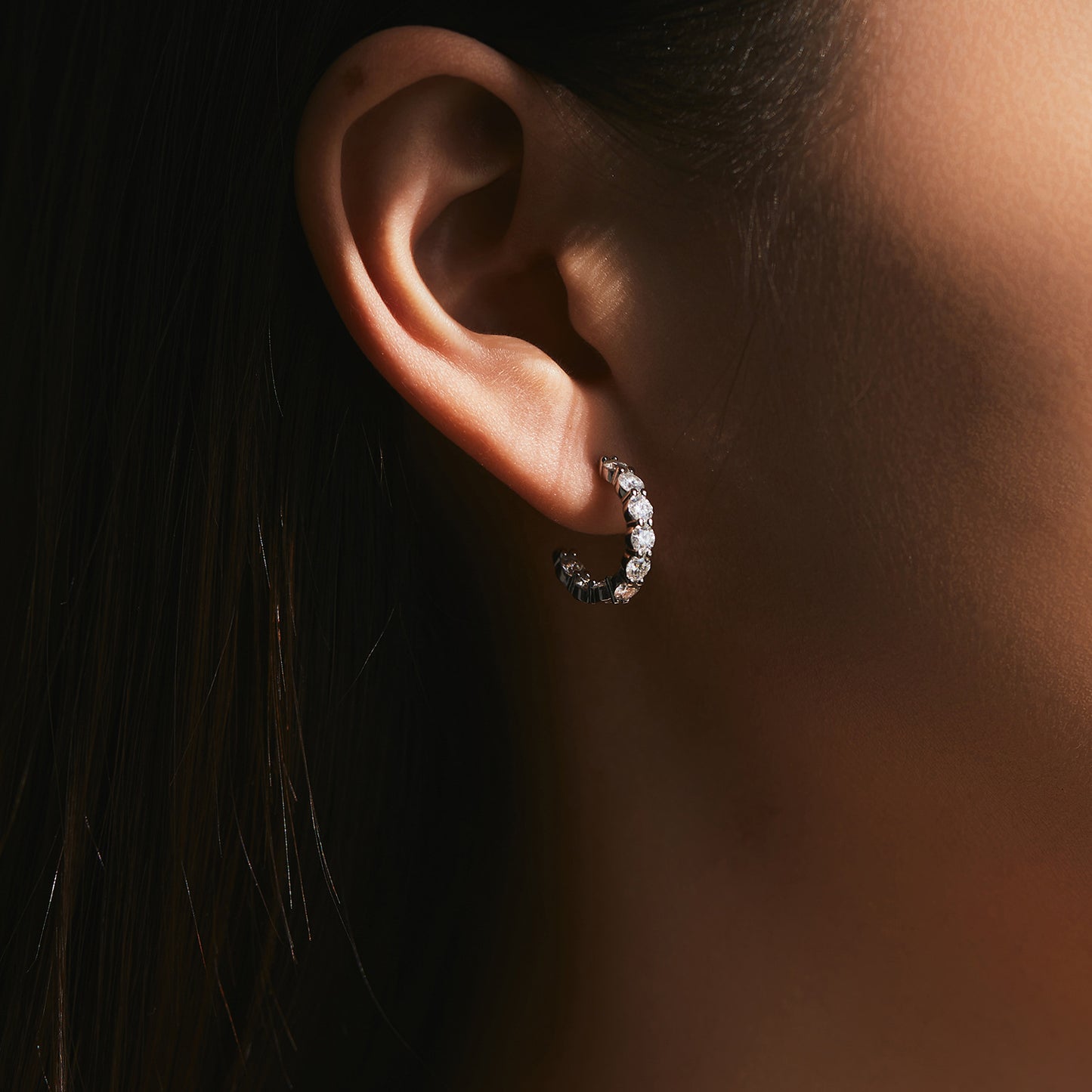 Planderful Moissanite Sparkling Earrings – Charming Full Circle Design