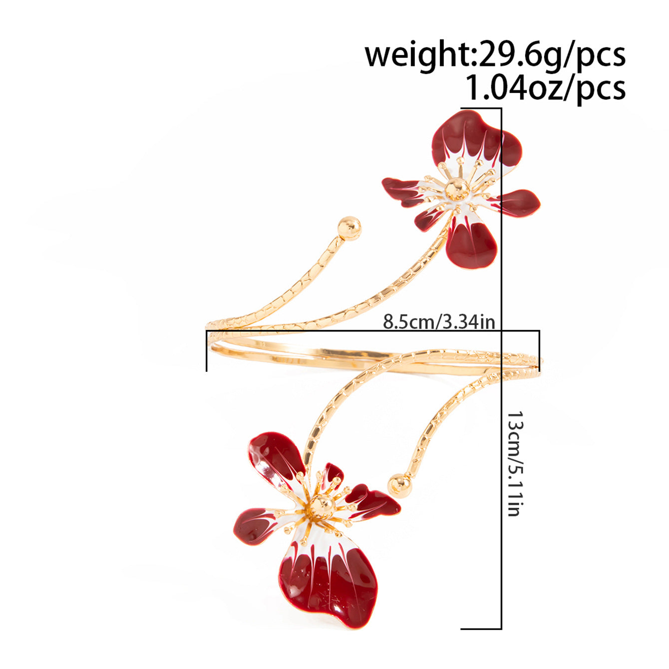 Planderful Vienna Verve Dripping Flower Open Arm Bracelet Adjustable Exotic Petal Winding Jewelry For Women