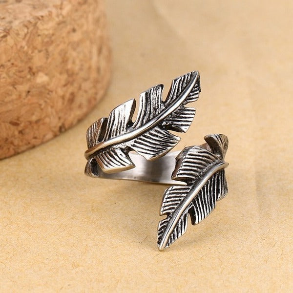Wholesale Stainless Steel Feather Casting Ring for Men