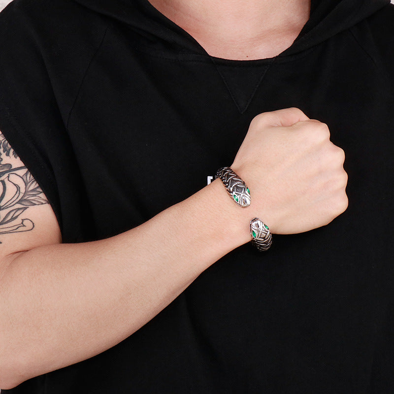 Planderful Snake Bracelet For Men Zircon Encrusted Premium