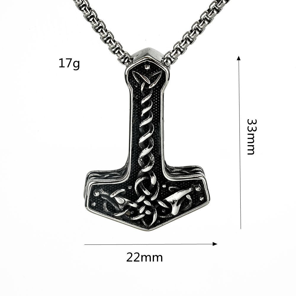 Planderful Stainless Steel Pendant For Men Vintage Viking Anchor With Double Sided Celtic Raven Knot