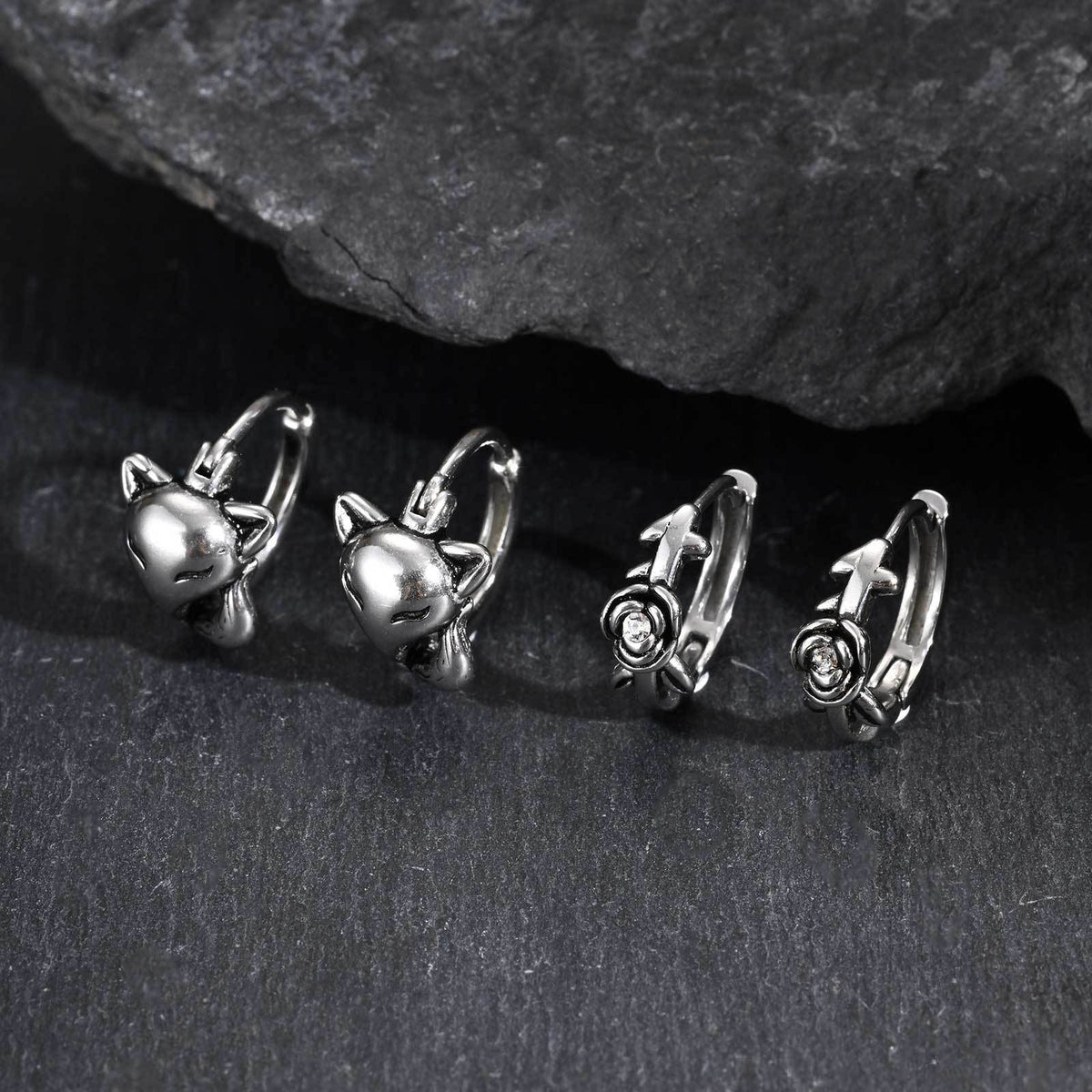 Stainless Steel Zircon Earrings