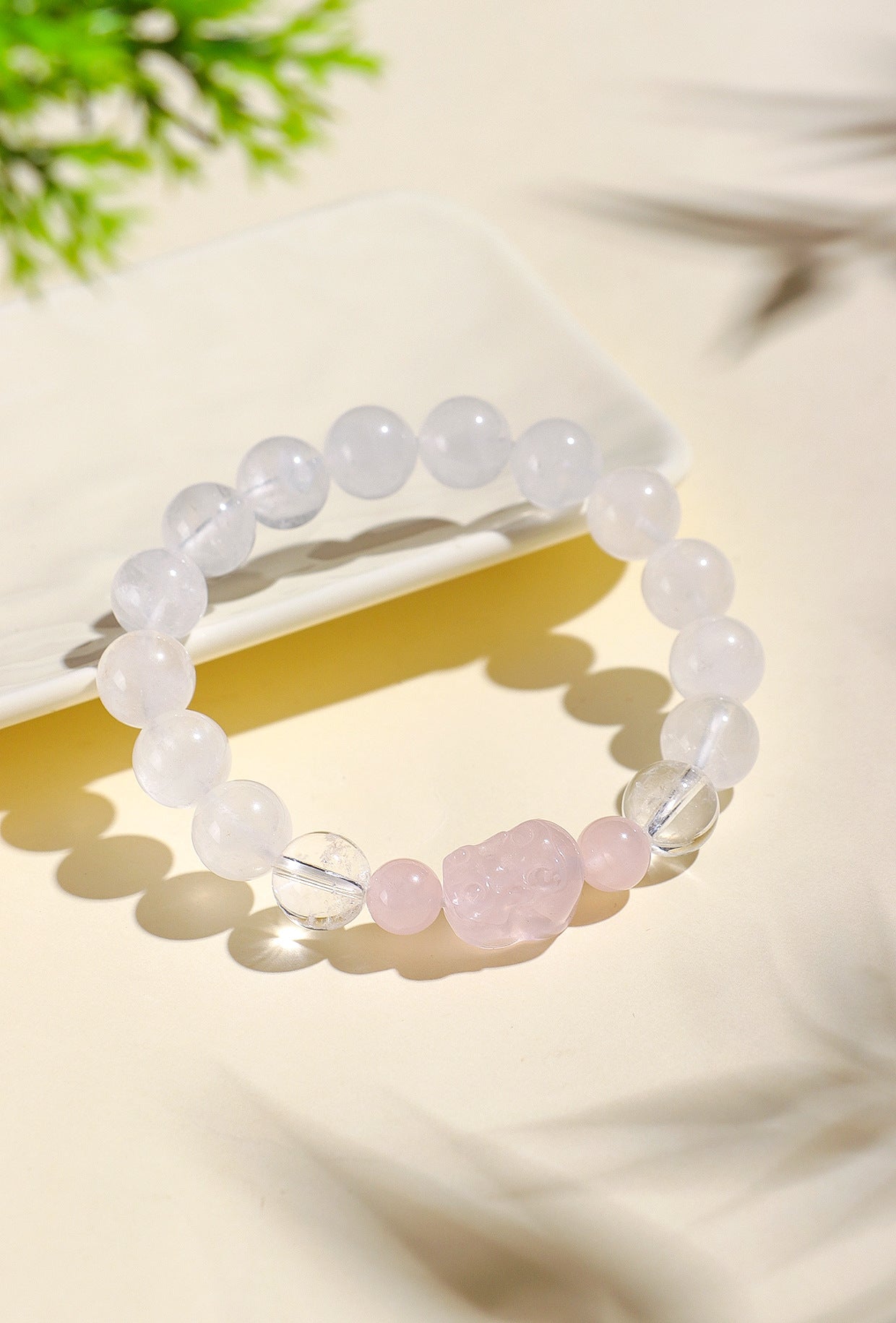 Planderful Fortune's Favor Bracelet – Elegant Crystal and Obsidian Design