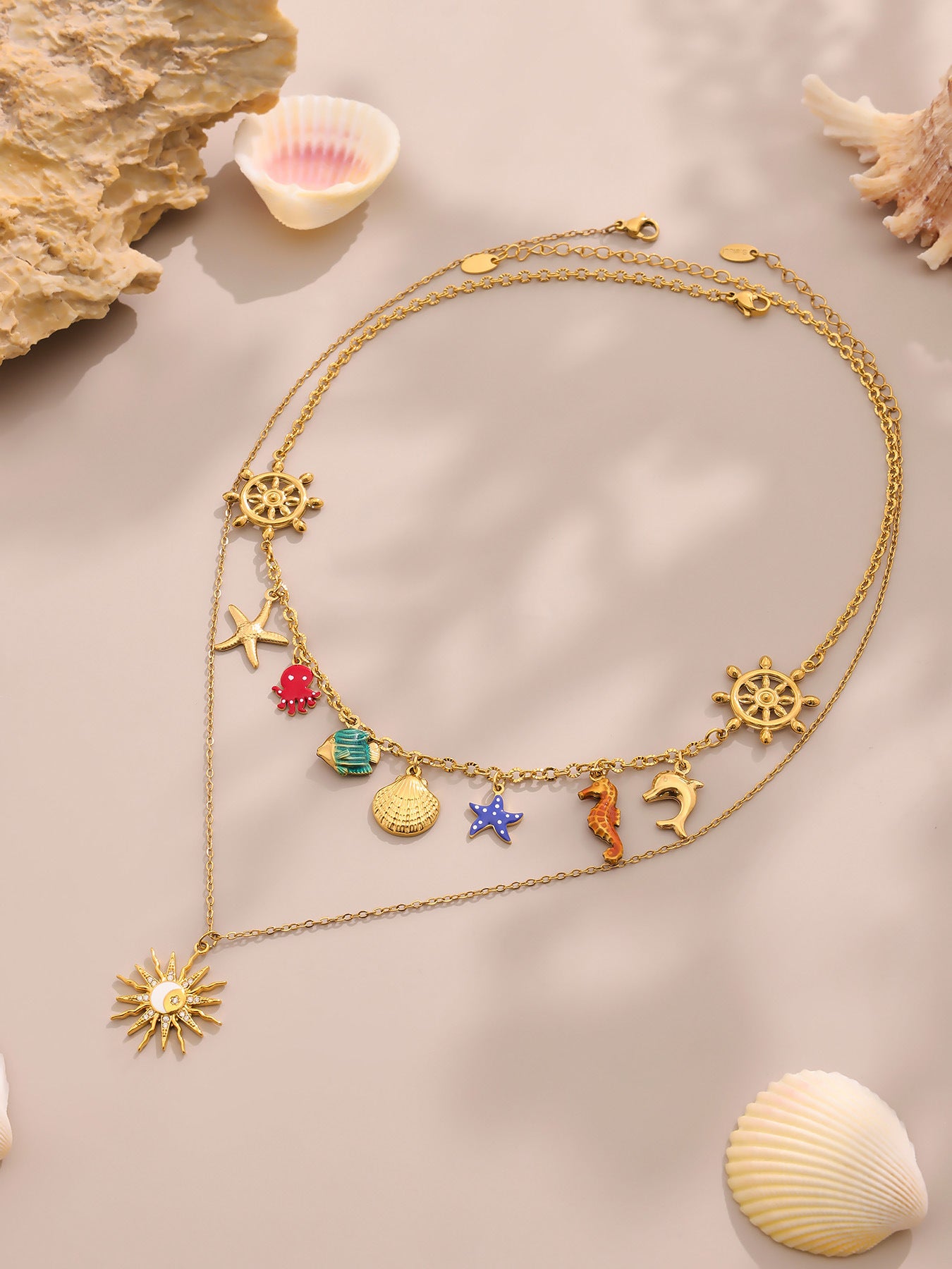 Planderful Ocean Charm Necklace For Women Titanium Steel