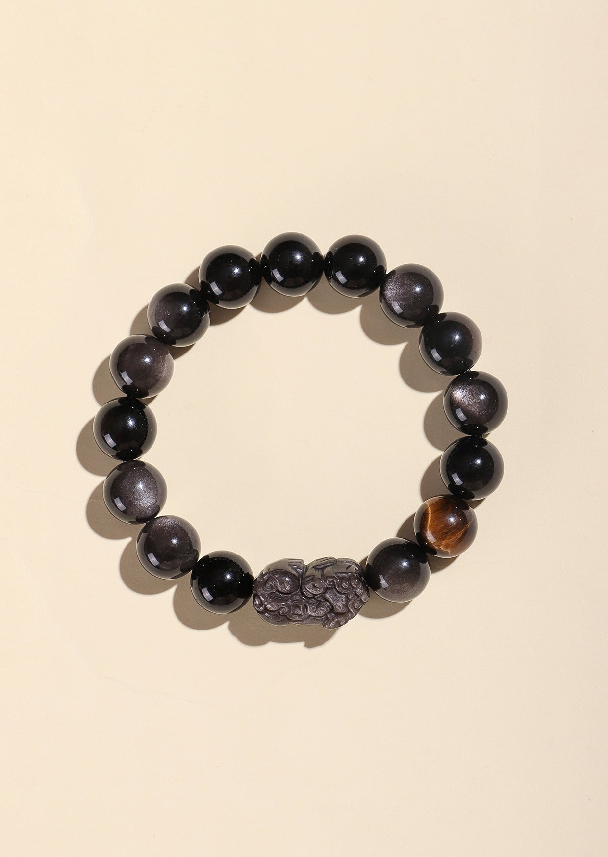 Planderful Fortune's Favor Bracelet – Elegant Crystal and Obsidian Design