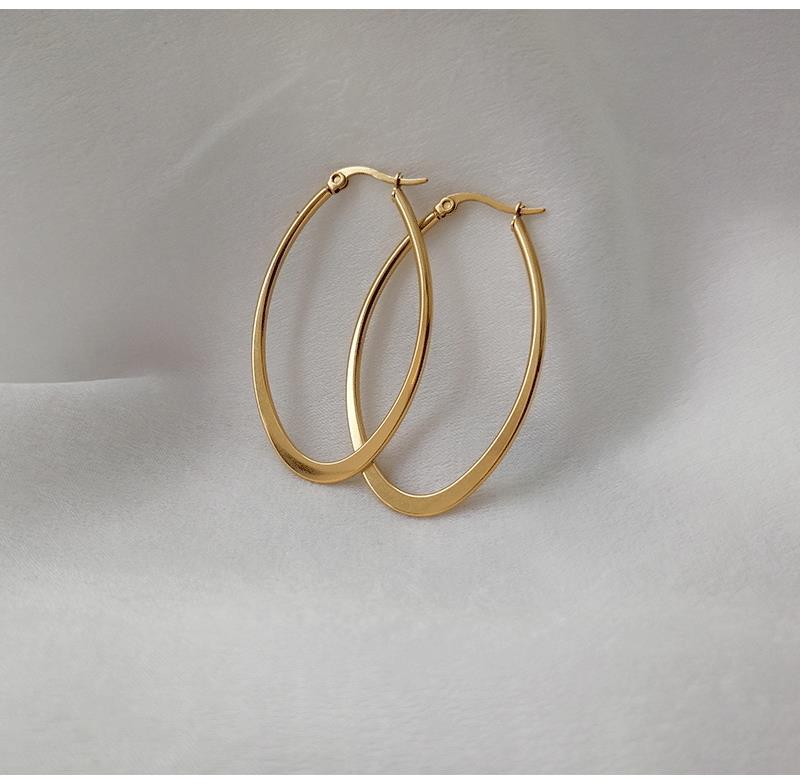 Earrings Large Circle Korean Titanium Steel Gold Earrings