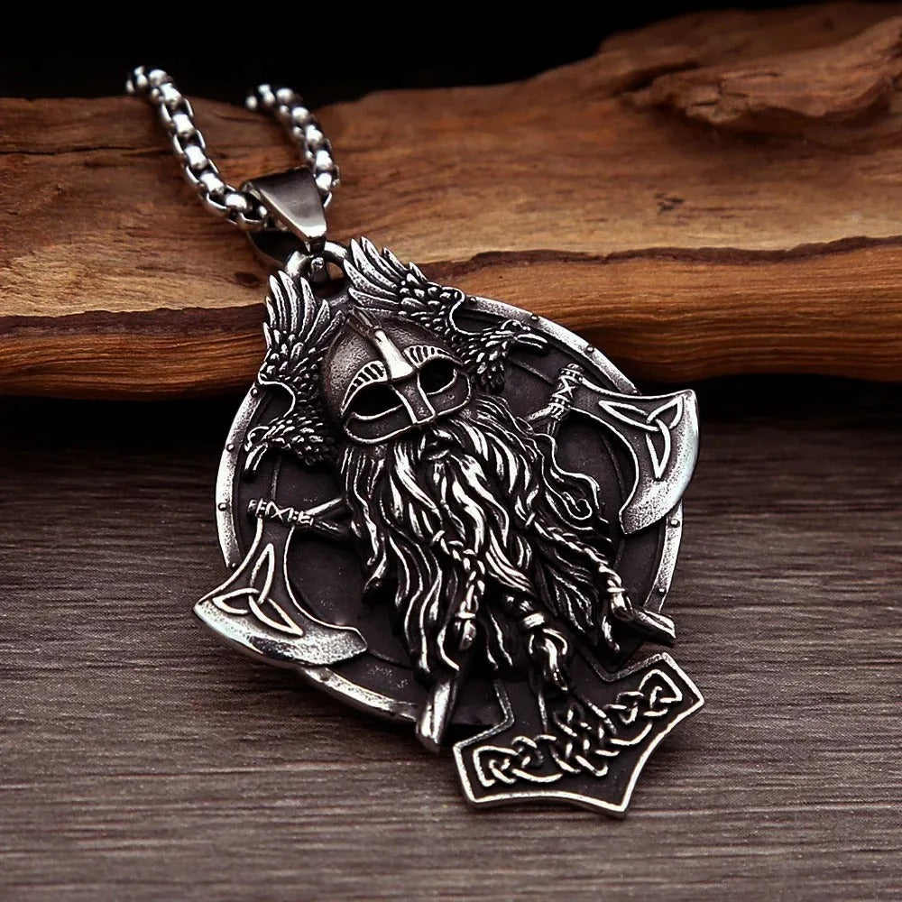 Vintage Viking Stainless Steel Men's Pendant Necklace
