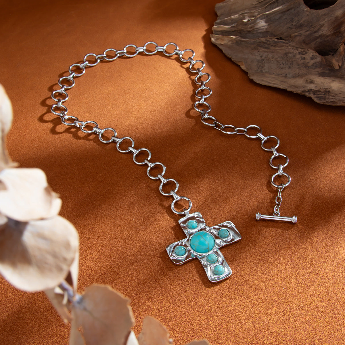 Hip-Hop Cross Toggle Chain Necklace