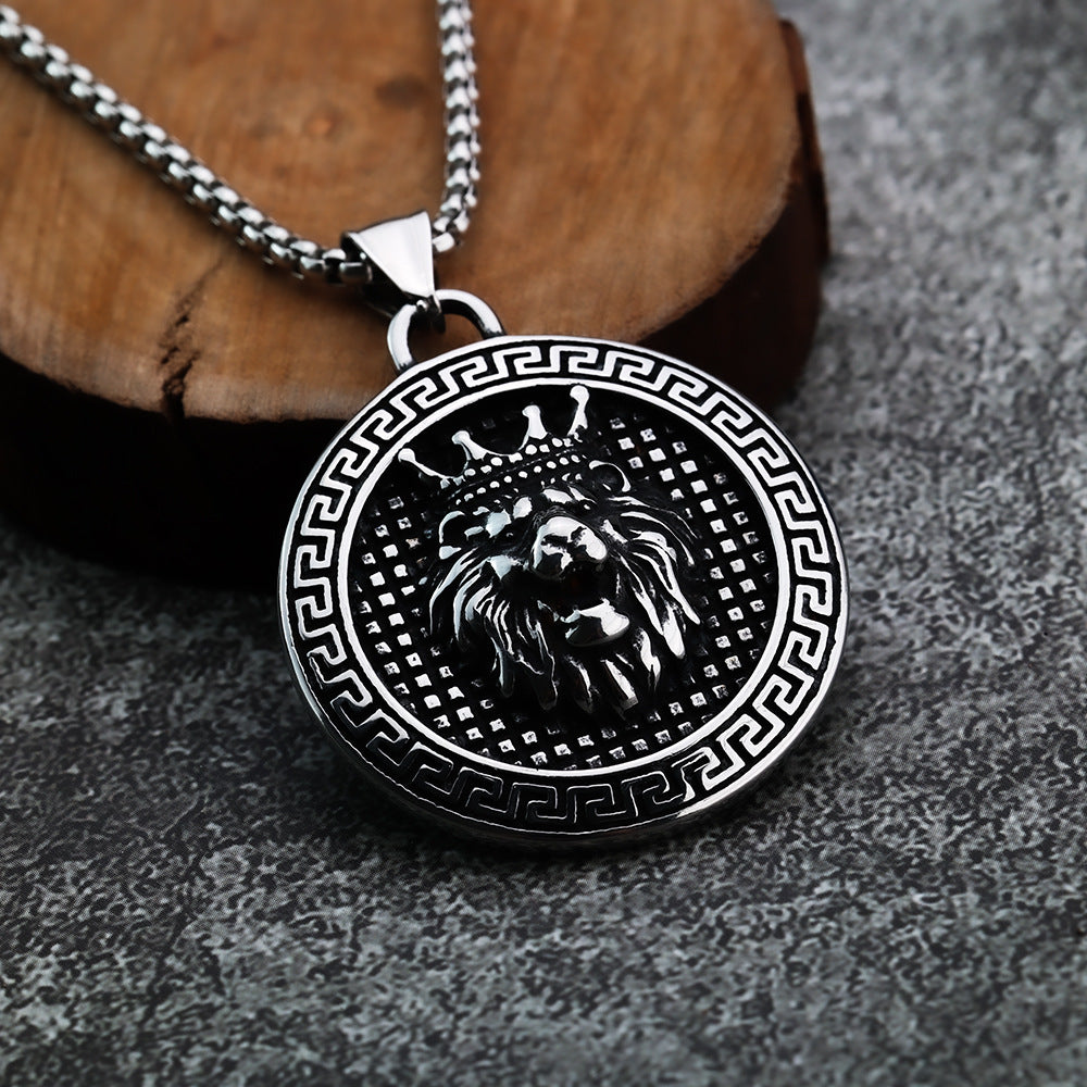 Vintage Men's Jewelry Lion King Tag Pendant Accessories