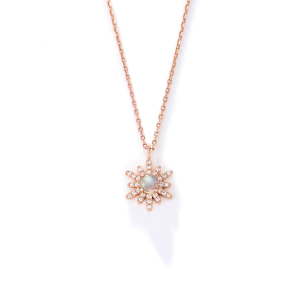 Wind Burst 925 Sterling Silver Natural Opal Pendant Necklace