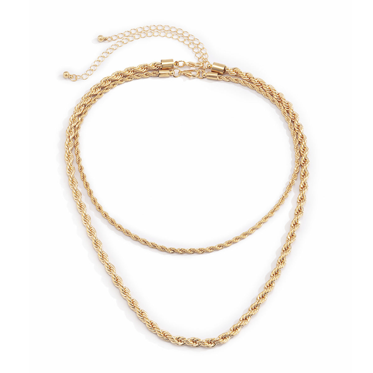 Planderful Vienna Verve Twist Chain Geometric Necklace For Women Mixed Metal Hip Hop Style Statement