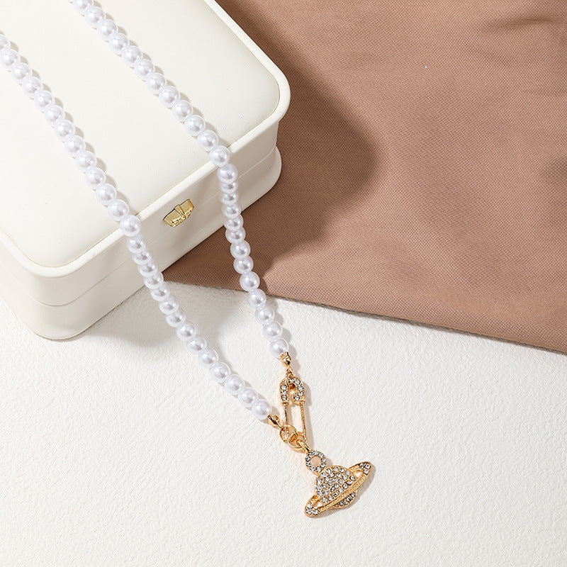 Retro Pearl Planet Necklace from Vienna Verve Collection