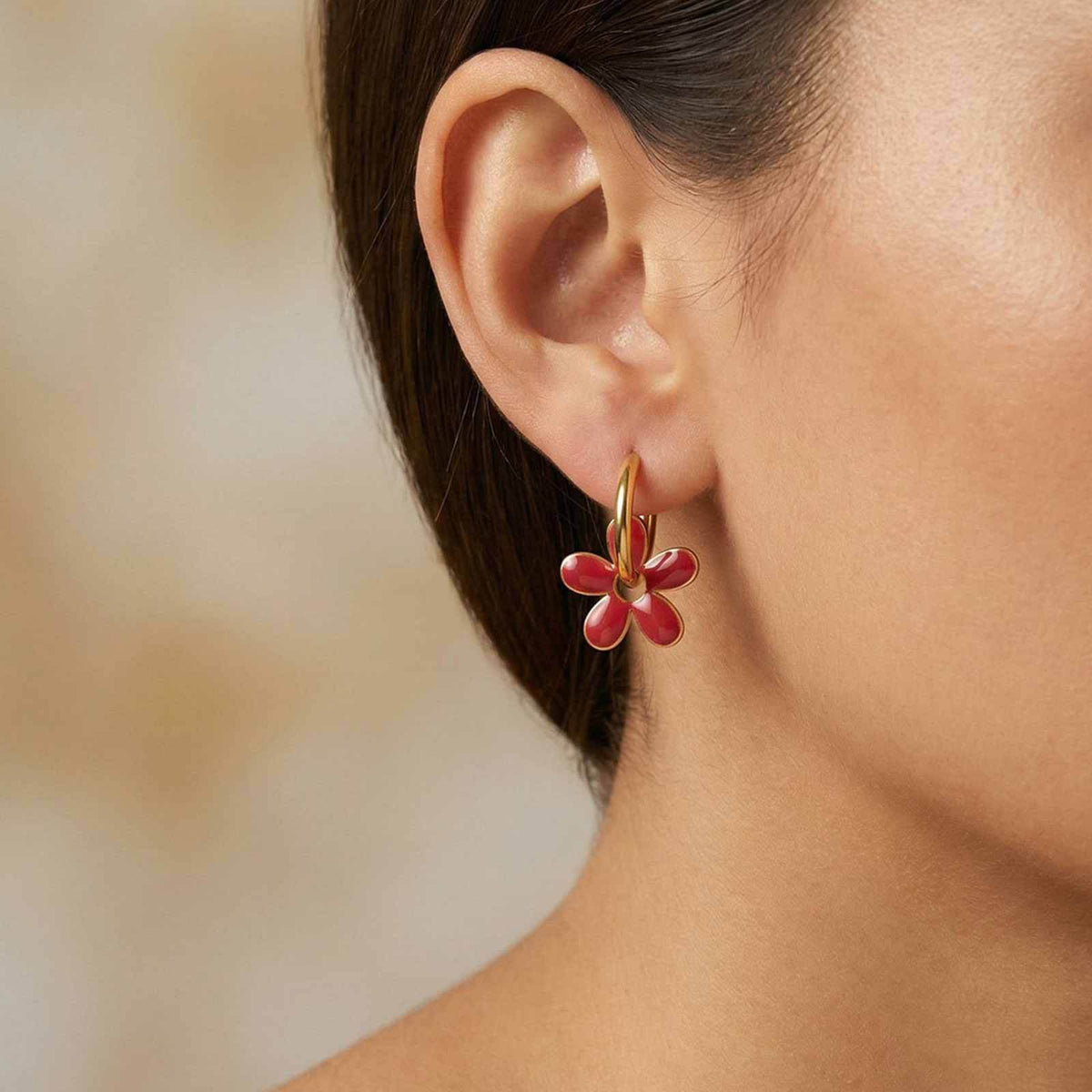 Stainless Steel Floral Jewelry — Earrings or Necklace