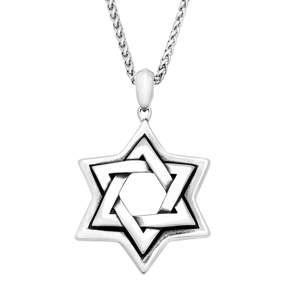 Viking Star Stainless Steel Men's Pendant Necklace