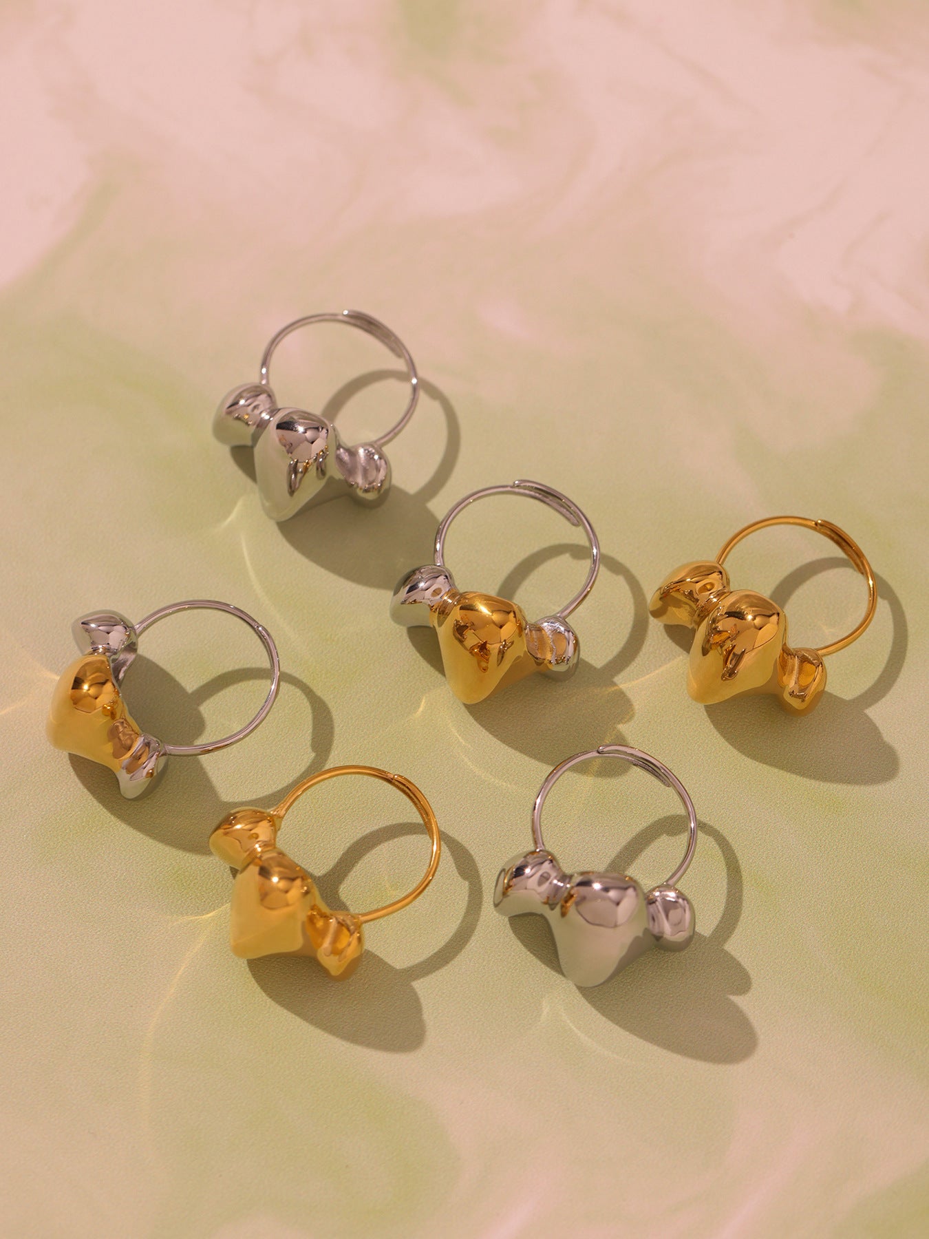 Planderful Unisex Open Index Geometric Color Ring 18K Gold