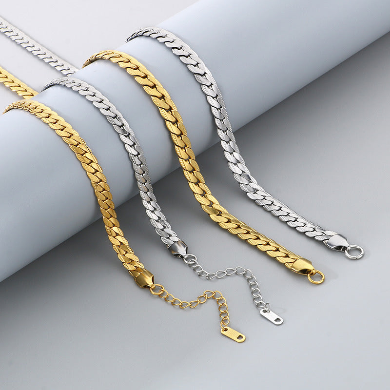 Titanium Steel Necklace For Men Korean Engraved Chain Trend