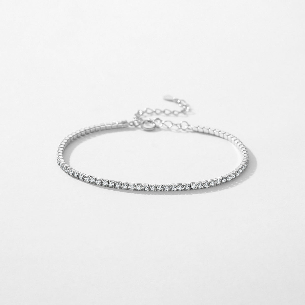 Exquisite S925 Sterling Silver Bracelet with Zircon Sparkle for Women's Summer Style