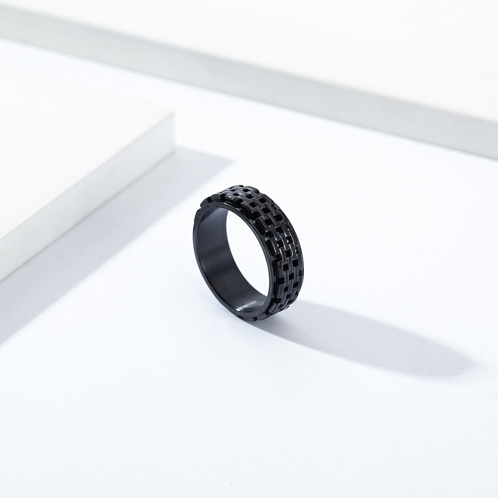 New Neutral Cold Wind Siege Titanium Steel Rotating Ring