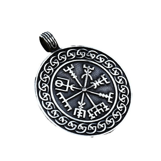 Personalized Nordic Viking Compass Pendant in Titanium Steel for Men