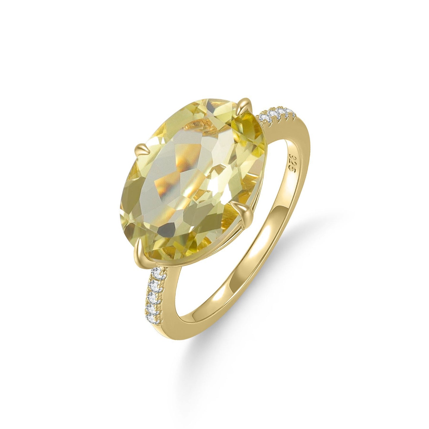 Ins Wind Candy Color Ring Large Carat S925 Silver Topaz Ring