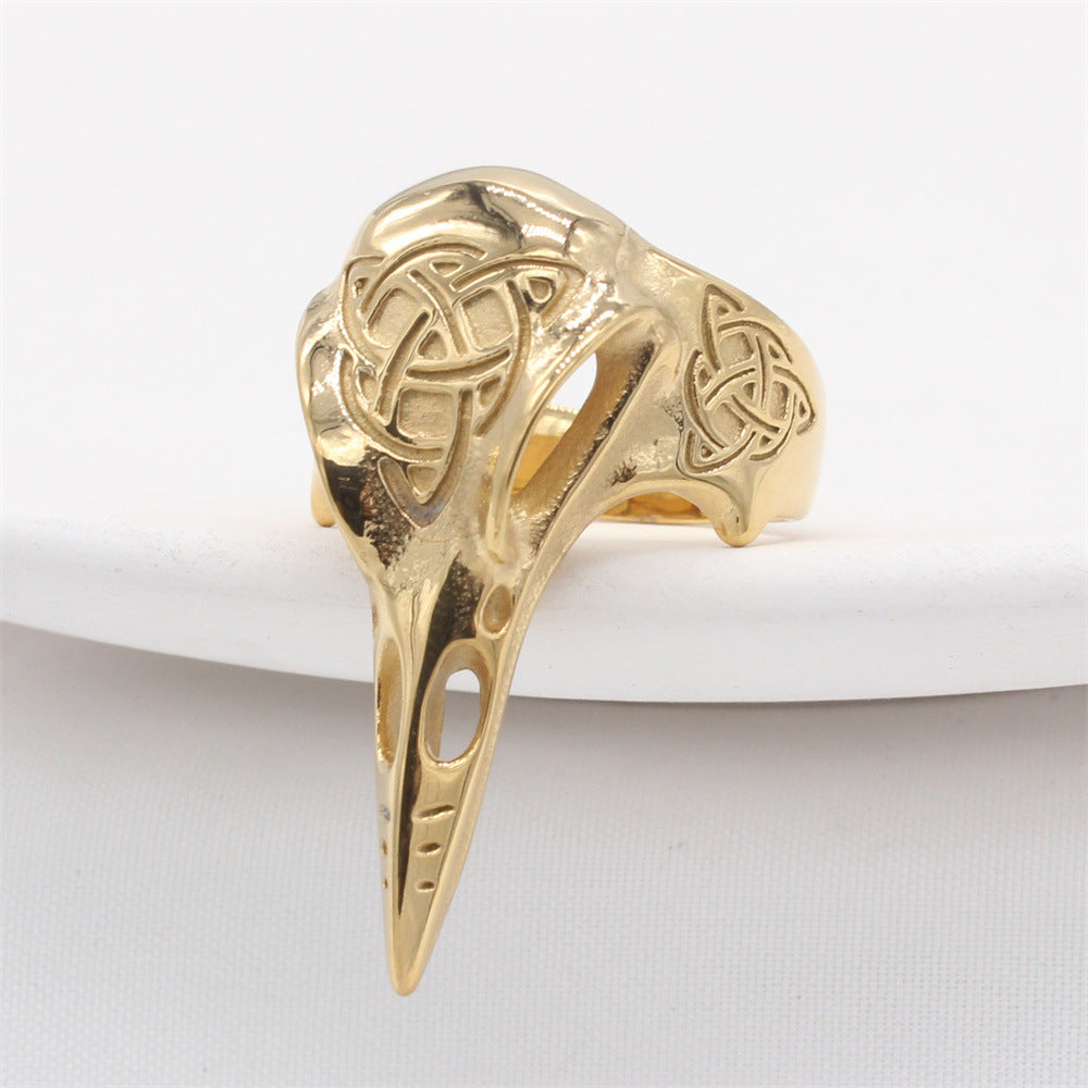 Planderful Everyday Genie – European and American Personalized Retro Viking Long-Pointed Men's Titanium Steel Ring