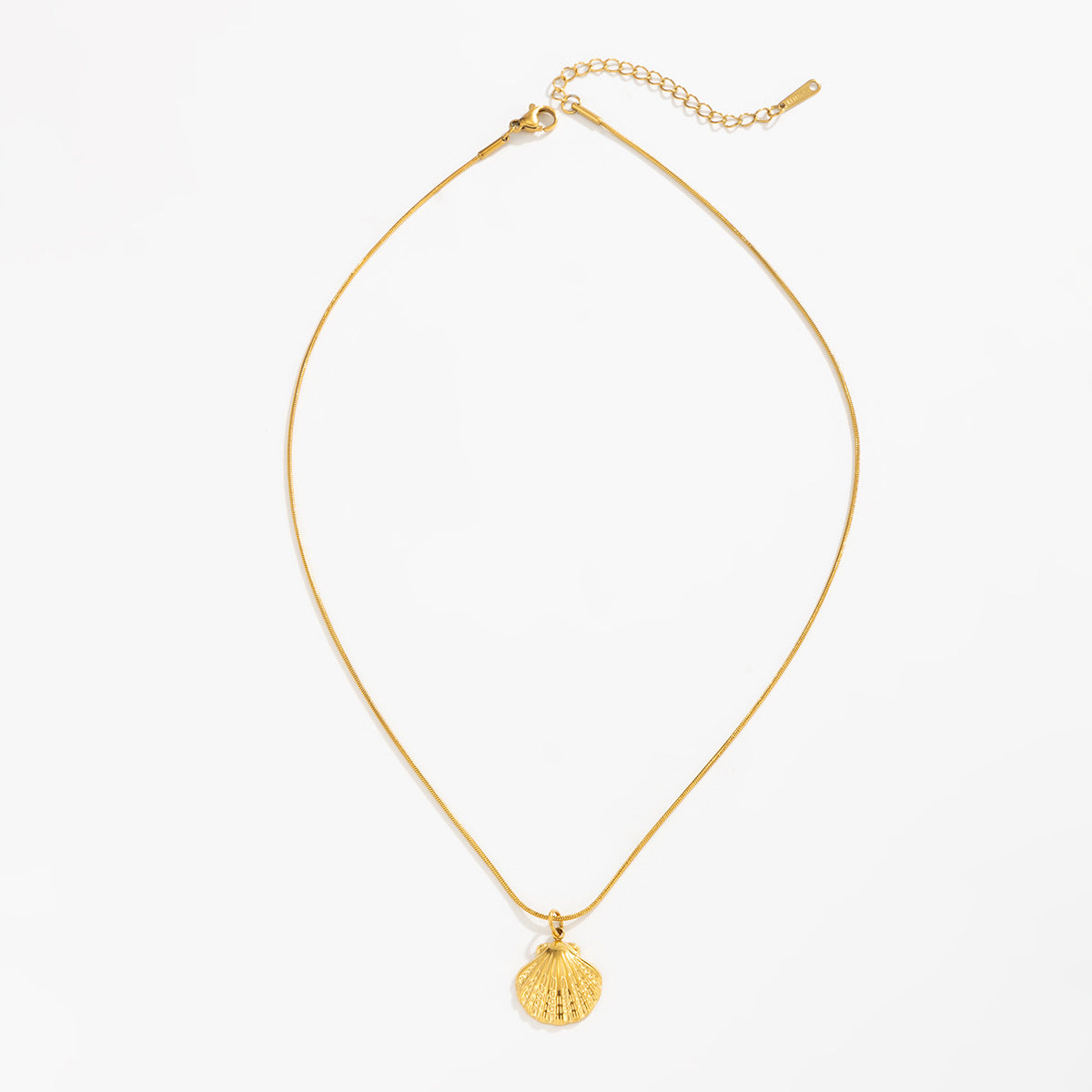Stainless Steel Thin Chain Flower Collarbone Necklace Ocean Wind Conch Shell Star