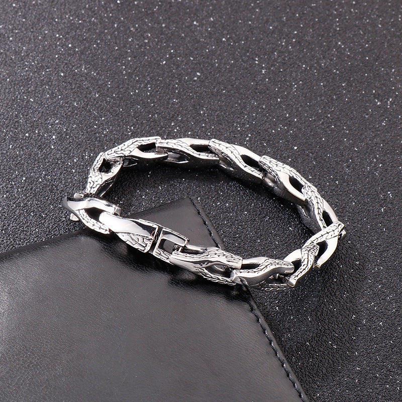Stainless Steel – Snake Bone Titanium Steel Men's Bracelet
