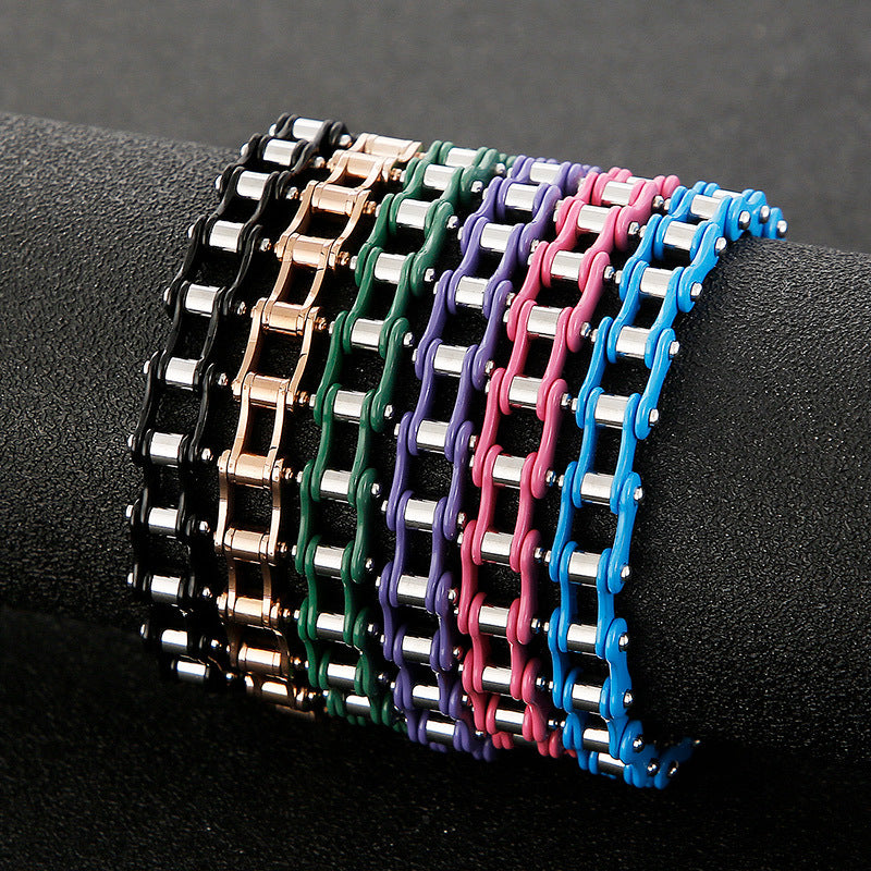 Titanium Steel Men's Bracelet with Multicolor European and American Fashion Touch