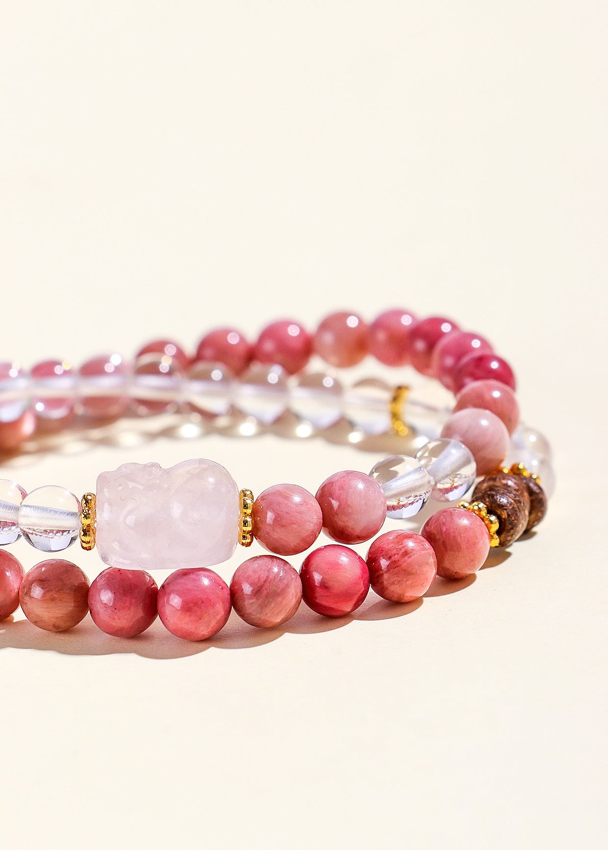 Planderful Fortune's Favor Bracelet – Elegant Natural Rose Stone Design